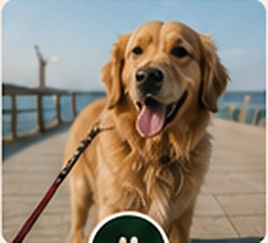 Cão golden retriever num ambiente acolhedor